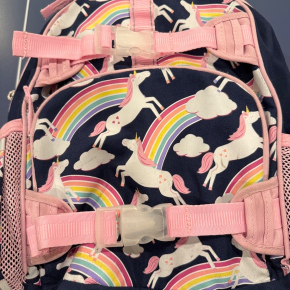 Pottery Barn Kids Navy Rainbow Unicorn Glow-in-the-Dark Mackenzie Backpack - Picture 3 of 7
